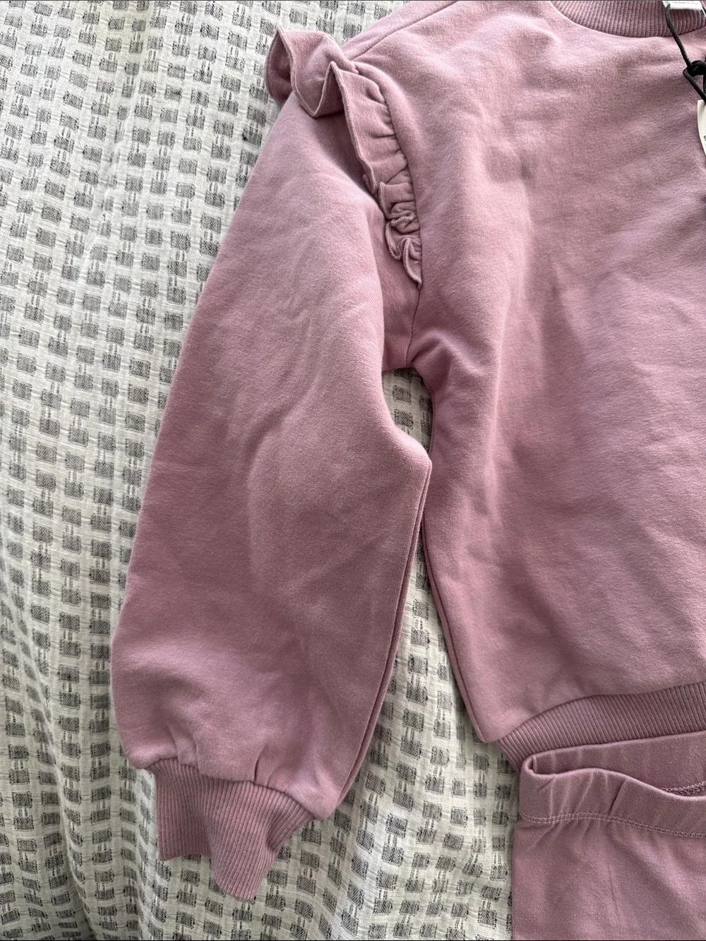 Girls' Mauve Ruffle Sweatshirt & Leggings Matching Set